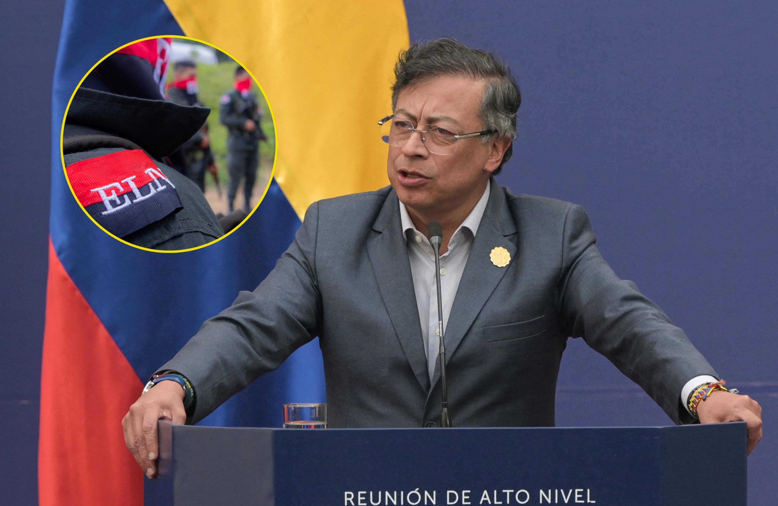Gustavo Petro y ELN. Fotos: Getty Images.
