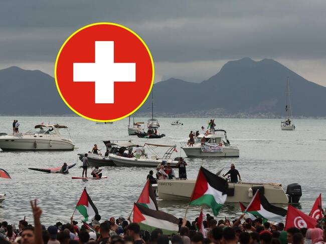 Miembros suizos de la Flotilla denuncian malos tratos durante su detención en Israel. Foto: EFE.