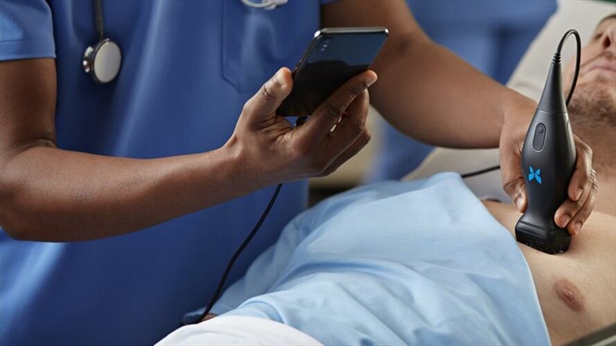 El aparato que le permite hacerse una ecografía desde su celular. Foto: Cortesía