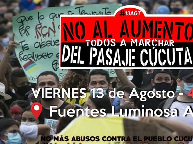 Cucuteños protestarán por el aumento del pasaje en el servicio público. Foto: Cortesía