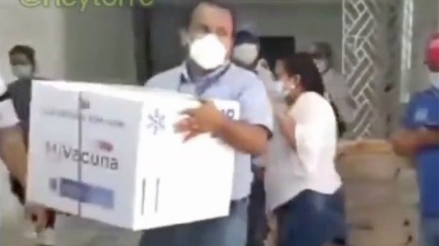 Video del gobernador de Sucre recibiendo las vacunas del COVID-19. Foto: Captura de pantalla