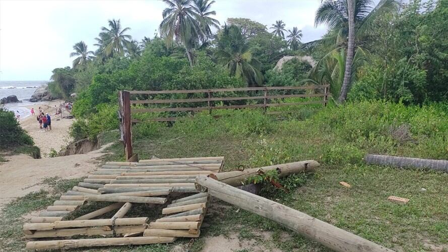 La zona había sido restringida por la sociedad Arrecife S.A.S y está declarada como objeto de extinción de dominio por parte del Parques Nacionales. . Foto: Cortesía para W Radio