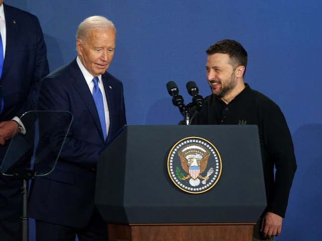 Joe Biden y Volodimir Zelenski. Foto: EFE/EPA/WILL OLIVER