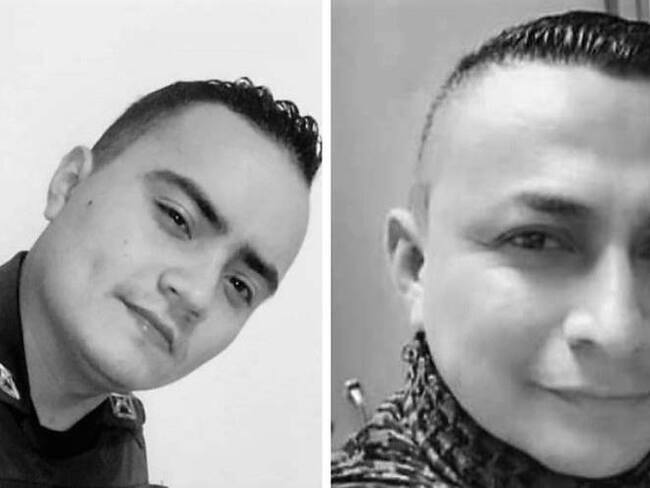 Las víctimas fueron identificadas como los patrulleros José Alejandro Goyes Aguilera y Wilmar Alfonso Guzmán Martínez. Crédito; Policía Cauca