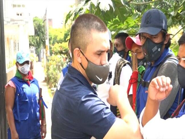 Desde el Cauca, Guardia Indígena visitó al patrullero Ángel Zúñiga