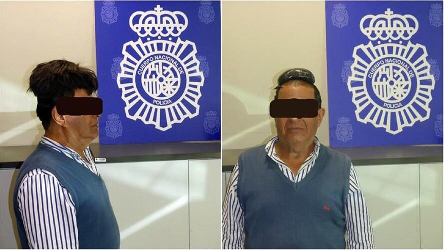 Colombiano capturado en aeropuerto de Barcelona con medio kilo de cocaína bajo su peluquín. Foto: Policía Nacional de Barcelona