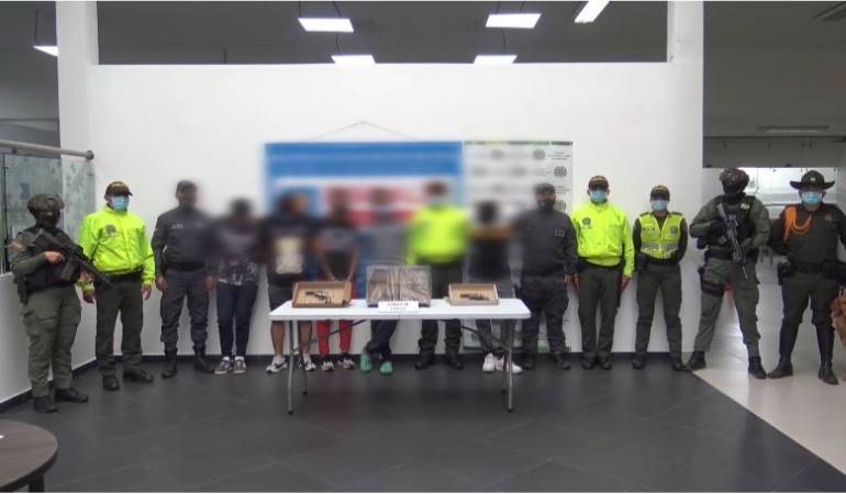 Capturados. Crédito: Policía Metropolitana de Pereira.