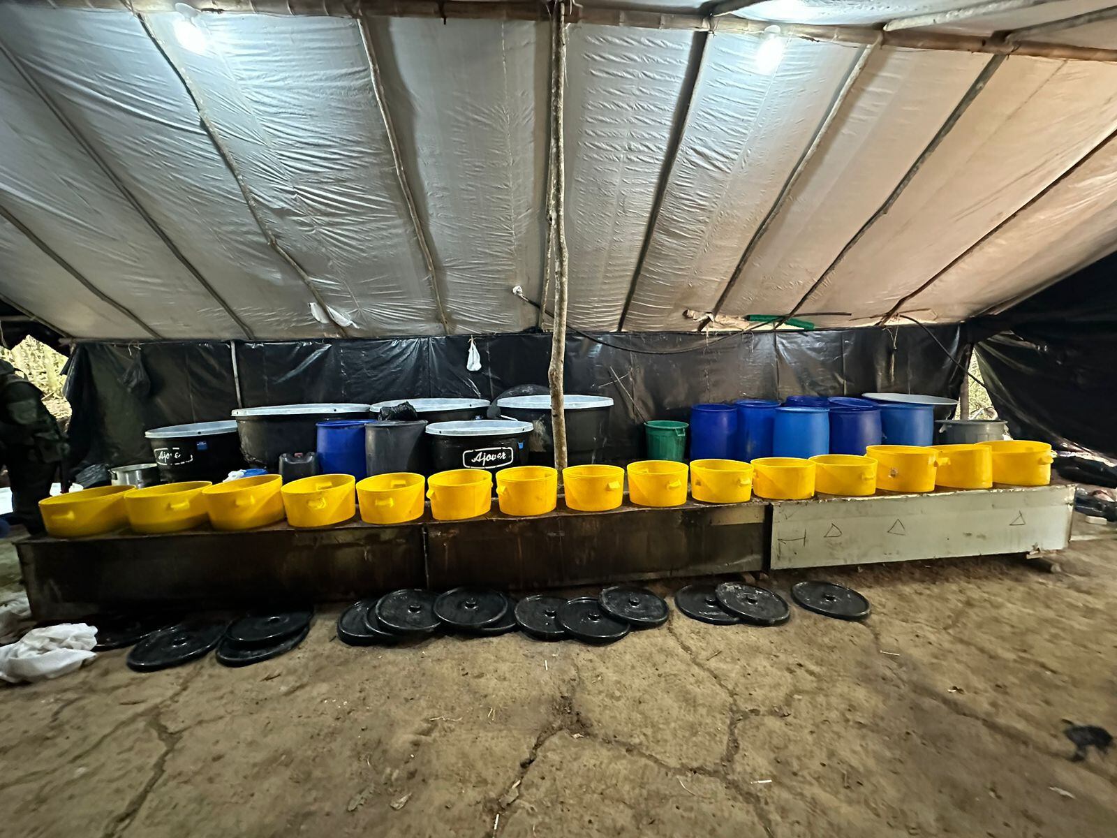 Ubican megalaboratorio de cocaína avaluado en más de $2.000 millones en Norte de Santander. Foto: Ejército Nacional.