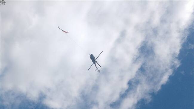 La Fuerza Aérea Colombiana confirmó que dos soldados murieron al caer de uno de los helicópteros cuando llegaban al aeropuerto Olaya Herrera de Medellín.. Foto: Foto: Cortesía
