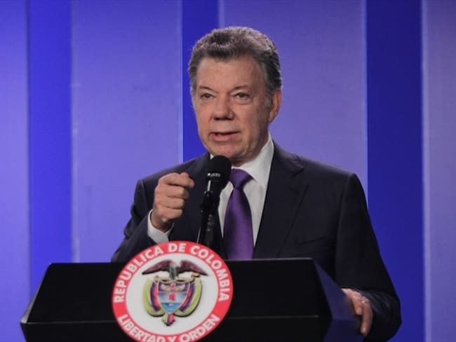 Juan Manuel Santos volvió a cuestionar a sus opositores. Foto: Colprensa