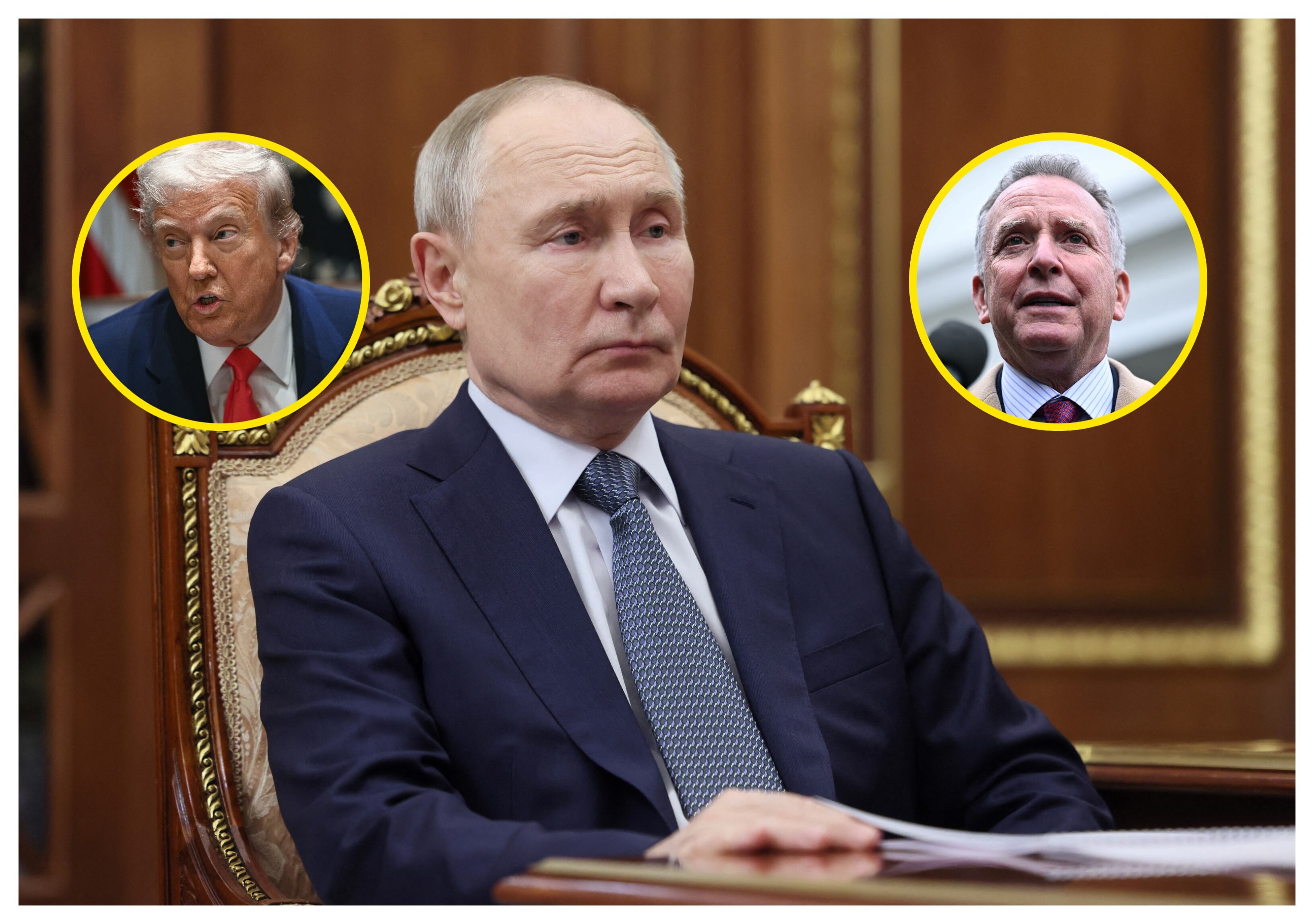 Putín, Trump y Witkoff. Foto: VYACHESLAV PROKOFYEV/POOL/AFP via Getty Images.