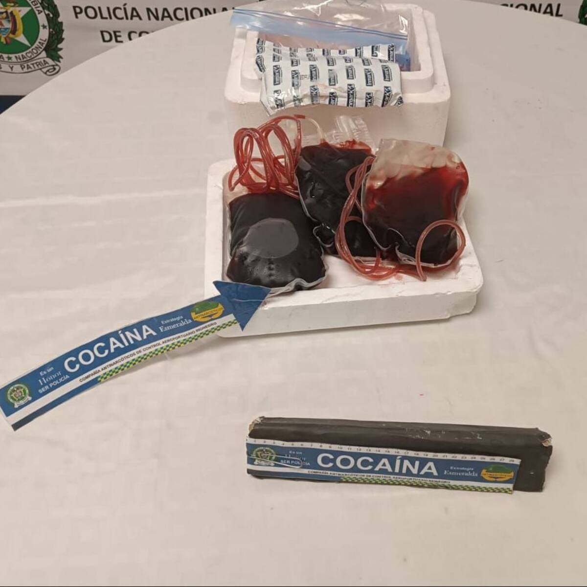 Policía incautó cocaína mezclada en muestras de sangre que serían enviadas a Europa