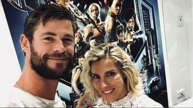 Elsa Pataky y Chris Hemsworth también sucumben al fenómeno 'Black Panther. Foto: Bang Media