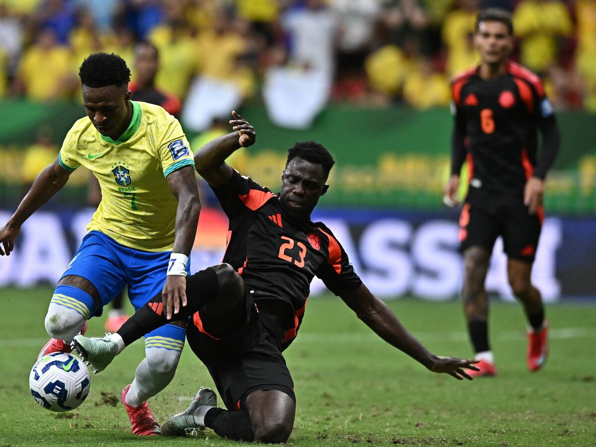Vinícius Jr le “amargó” la noche a Colombia: la ‘Tricolor’ perdió 2-1 contra Brasil en Eliminatorias