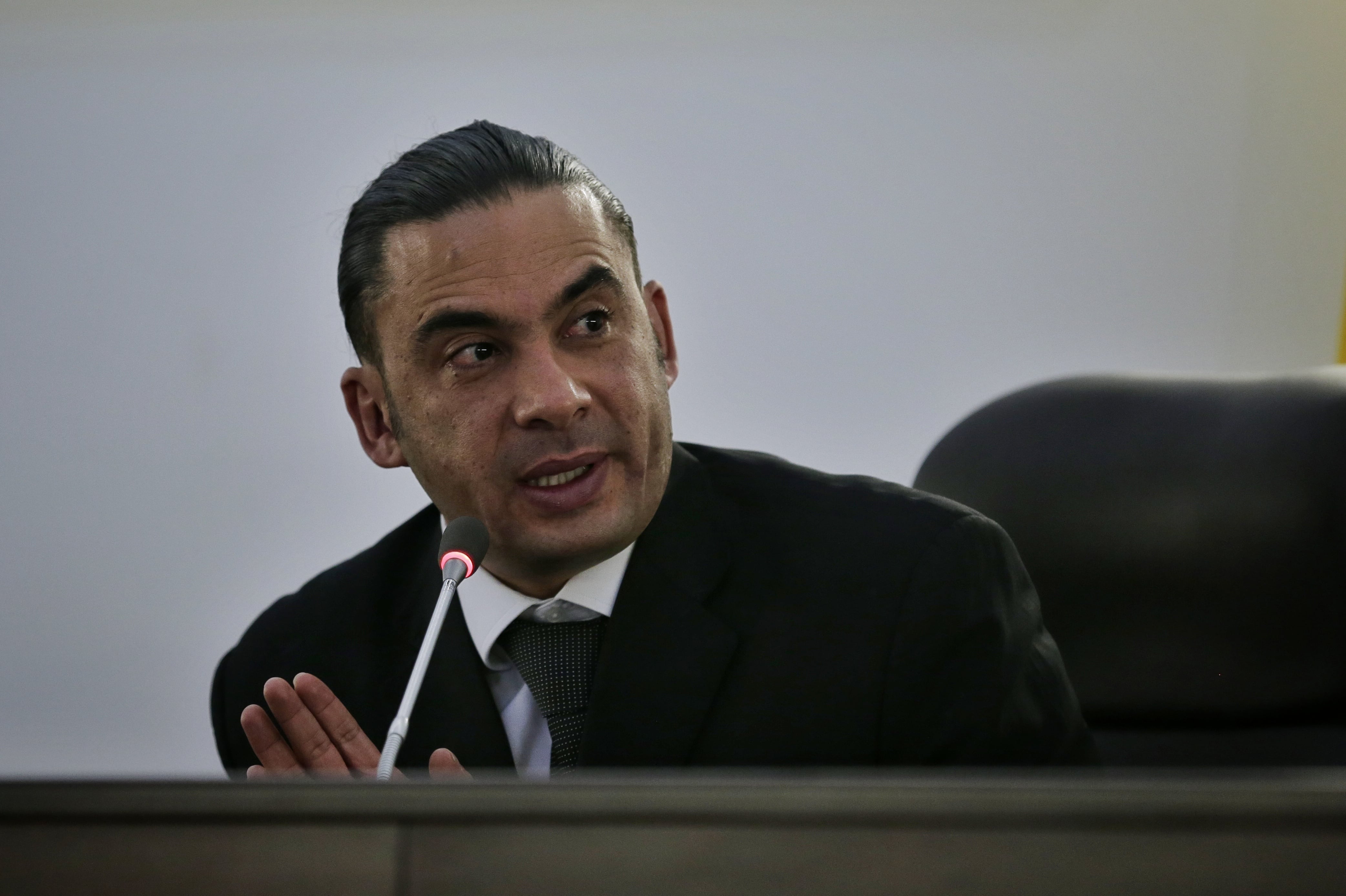 Bogotá, 17 de mayo de 2018. Conservatorio de Jueces de Ejecución de Penal sobre la medida de detención domiciliaria. En la foto: Francisco Bernate, docente de la Universidad del Rosario. (Colprensa - Sofía Tocano)