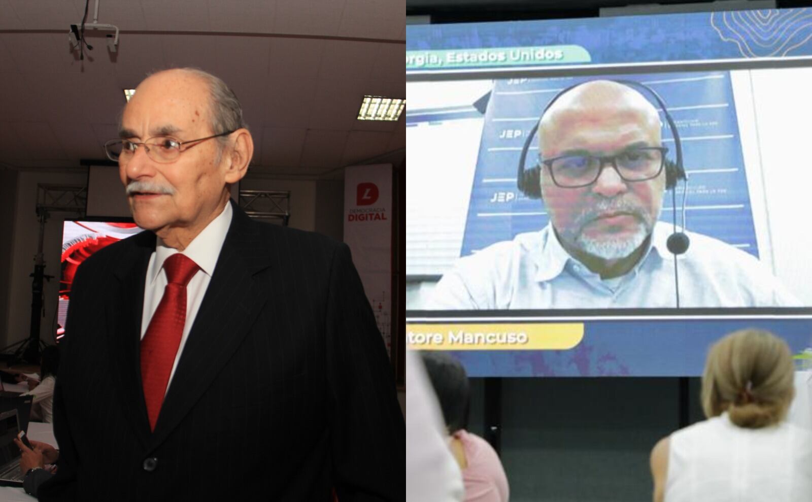 Horacio Serpa y Salvatore Mancuso. Fotos: Colprensa/JEP