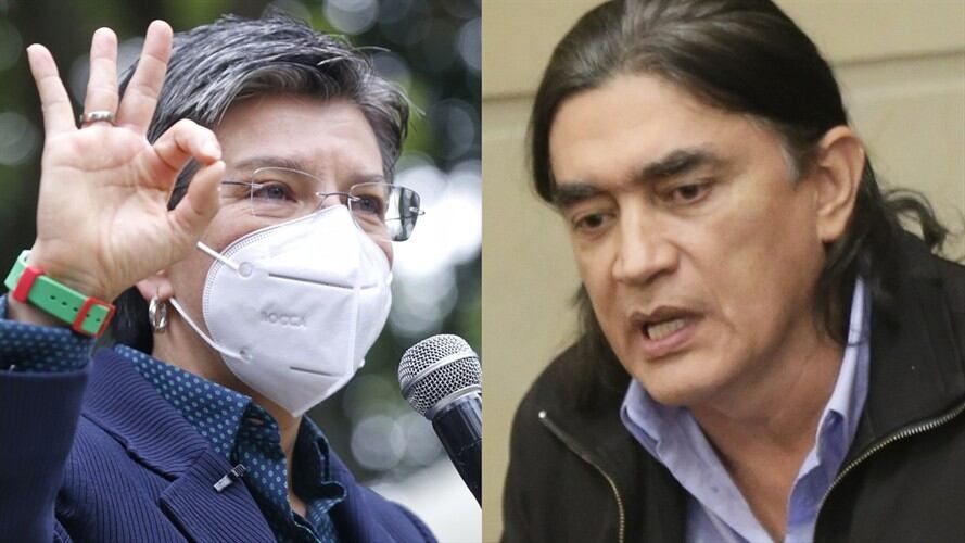 Alcaldesa de Bogotá, Claudia López, y senador de la República Gustavo Bolívar. Foto: Colprensa - Camila Díaz / Colprensa-Sergio Acero