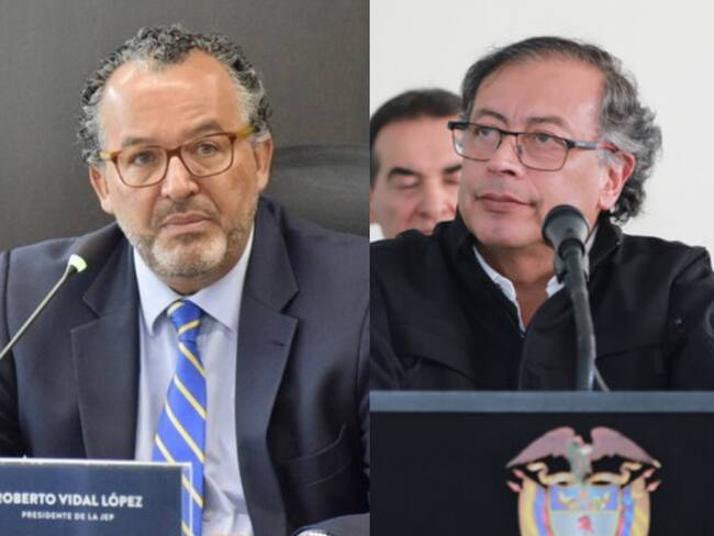 Roberto Carlos Vidal y Gustavo Petro. Foto: (Cortesía JEP) / (Alexa Rochi - Presidencia)