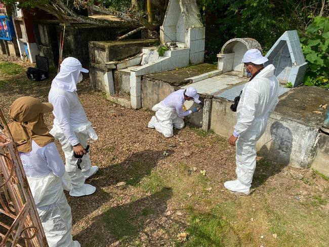 Presuntos restos de desaparecido durante el conflicto. Foto: cortesía Unidad de Búsqueda de Desaparecidos