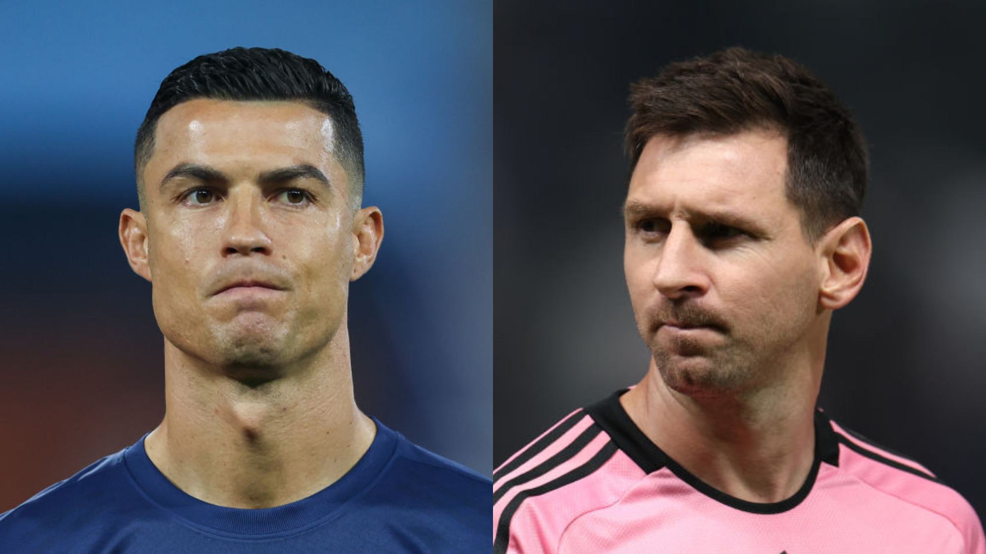Cristiano Ronaldo y Lionel Messi. Foto: (Photo by Yasser Bakhsh/Getty Images) / (Photo by Francois Nel/Getty Images)