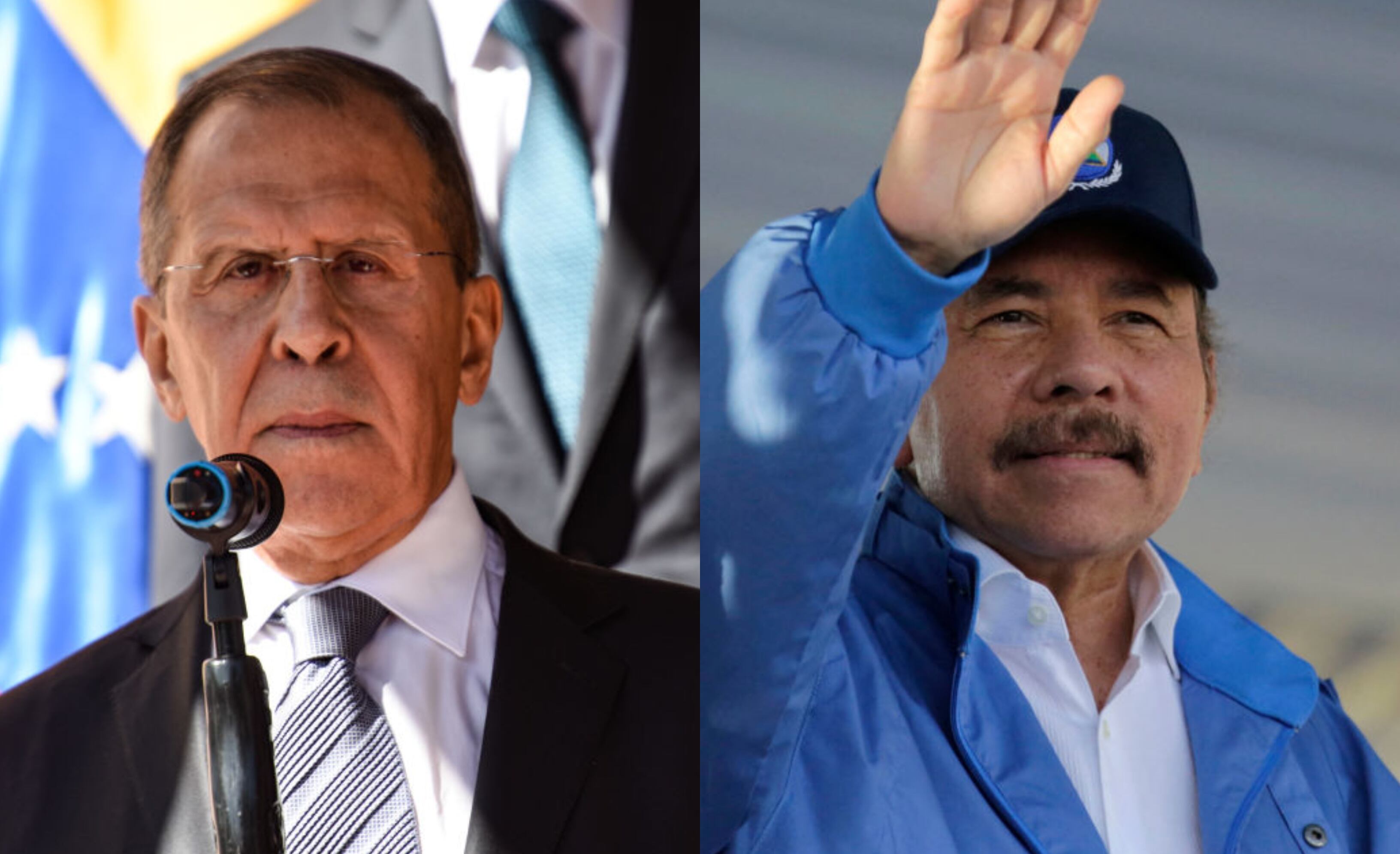 Serguéi Lavrov, canciller de Rusia y presidente de Nicaragua, Daniel Ortega. Fotos: GettyImages
