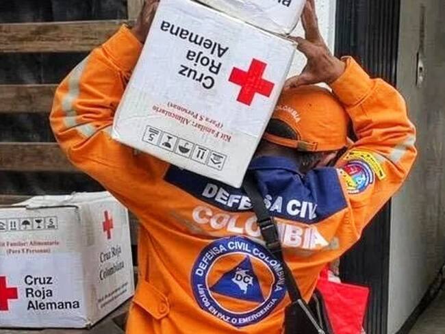 "Las ayudas se están entregando normalmente a las comunidades", Gestión del Riesgo del Cauca. Crédito: Cruz Roja Colombiana.