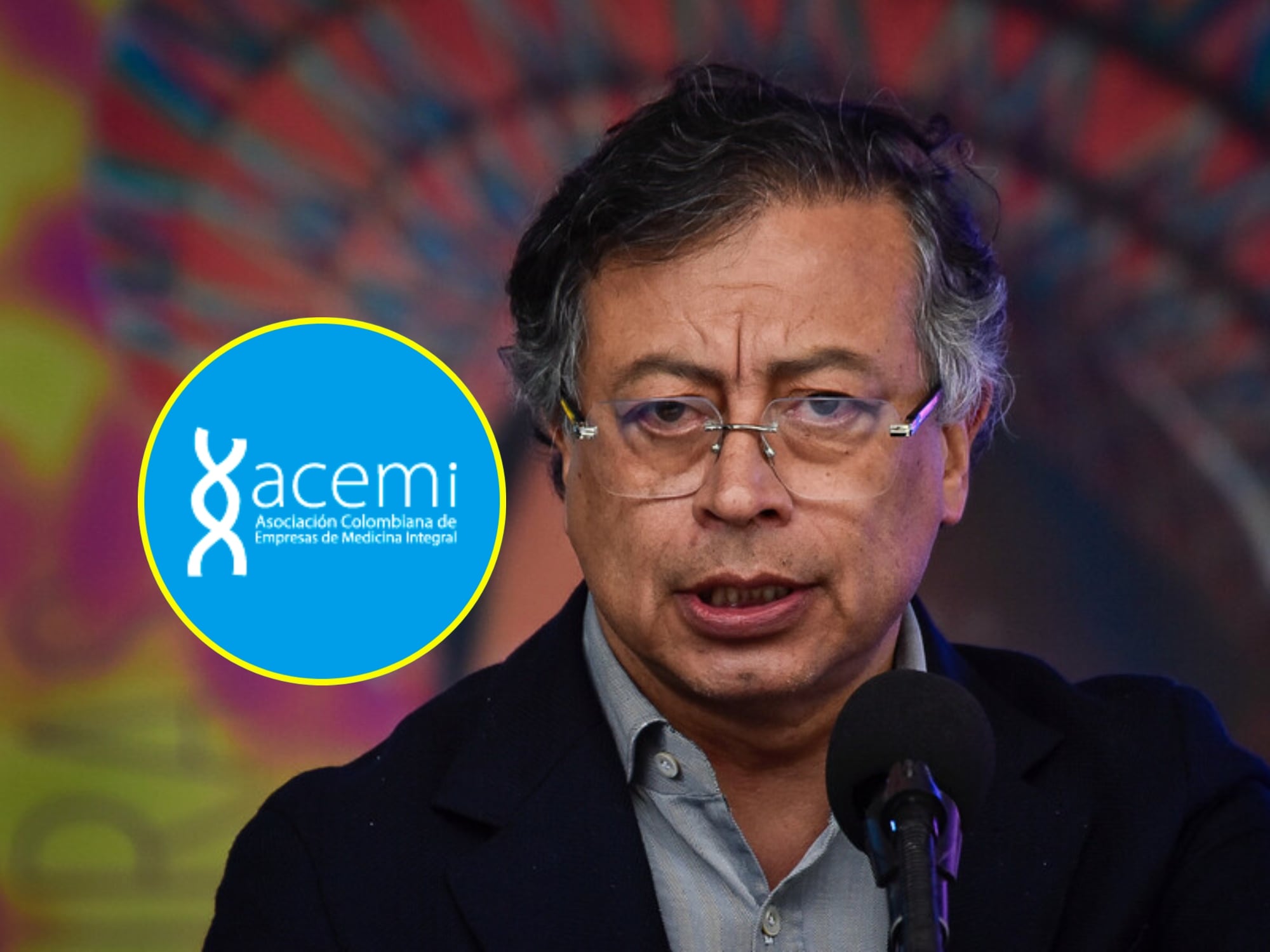 Logo de Acemi y Gustavo Petro. Fotos: X @acemi_gremio / (Colprensa - Cristian Bayona)