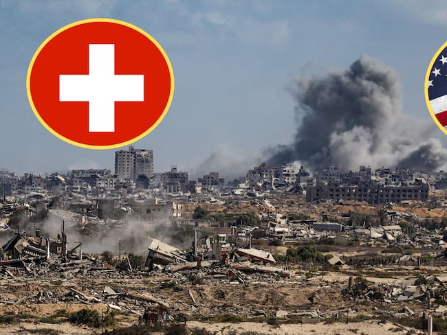 Gaza, Suiza, Estados Unidos y Qatar. Foto de Gaza: Khames Alrefi/Anadolu. Fotos: Getty Images.