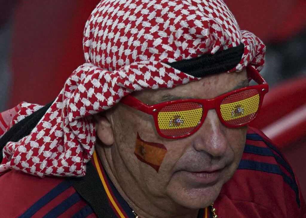 Fanático español, Mundial de Qatar 2022. Foto: Ercin Erturk/Anadolu Agency via Getty Images