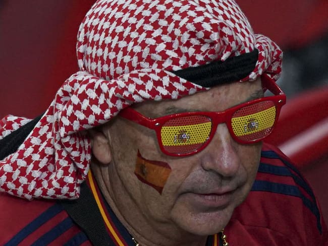 Fanático español, Mundial de Qatar 2022. Foto: Ercin Erturk/Anadolu Agency via Getty Images