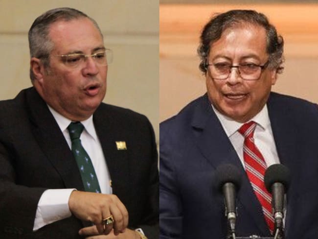 Iván Name, presidente del Senado y Gustavo Petro, presidente de Colombia. Fotos: Colprensa.