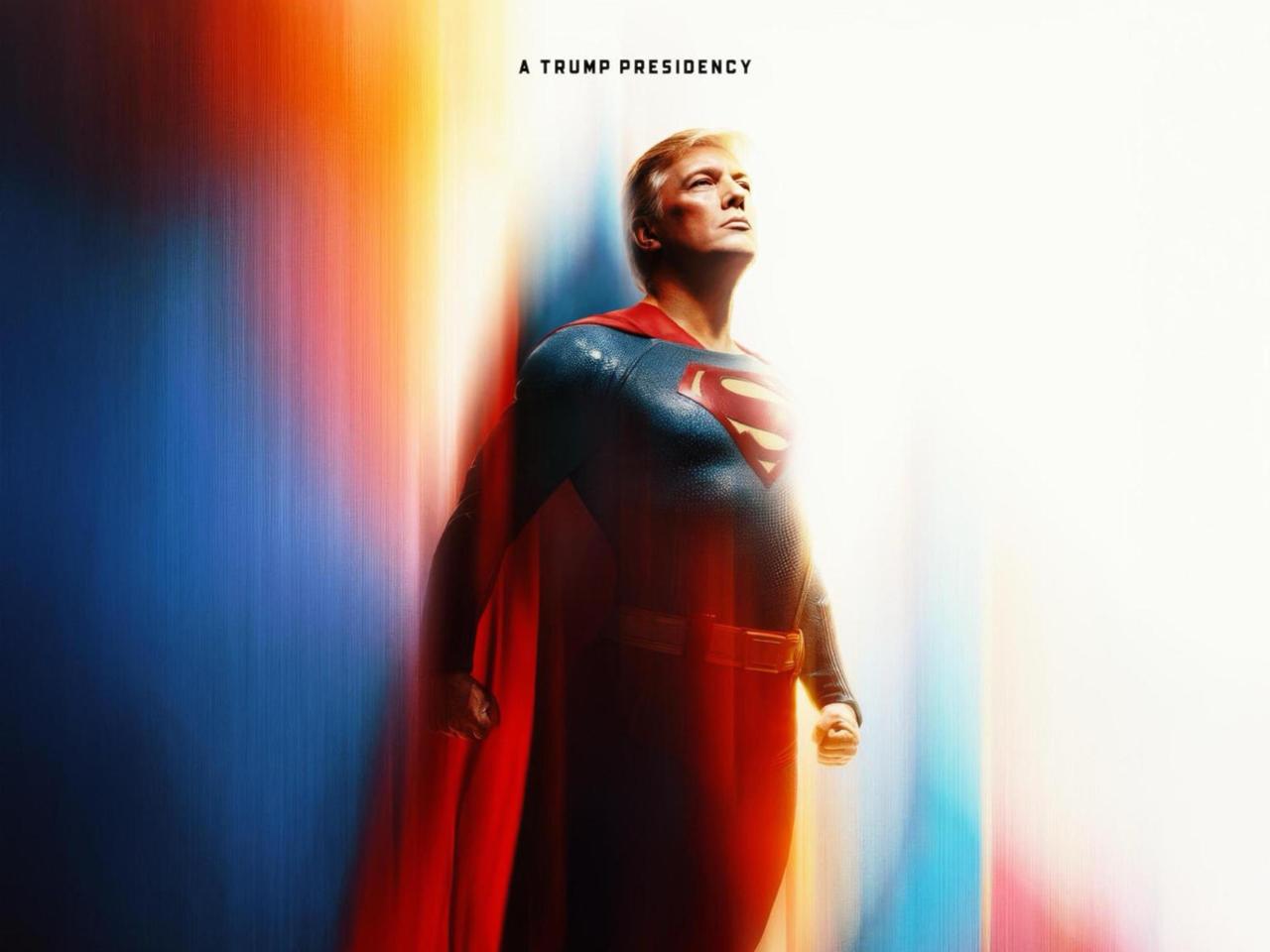  Fotografía tomada de la cuenta oficial de la red social Instagram @WhiteHouse que muestra al presidente de los Estados Unidos, Donald Trump, como 'Superman'. EFE.