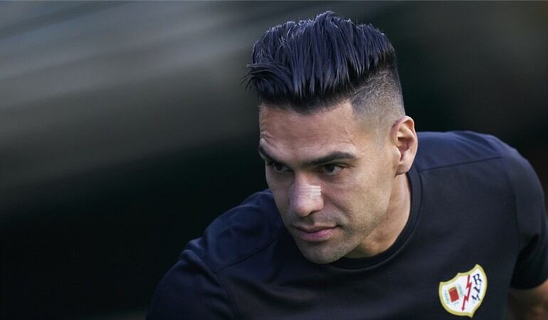 Delantero colombiano Radamel Falcao García con el Rayo Vallecano. Foto: Mateo Villalba/Quality Sport Images/Getty Images