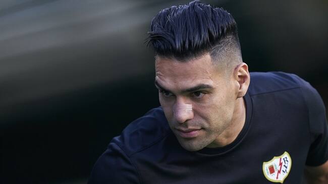 Delantero colombiano Radamel Falcao García con el Rayo Vallecano. Foto: Mateo Villalba/Quality Sport Images/Getty Images