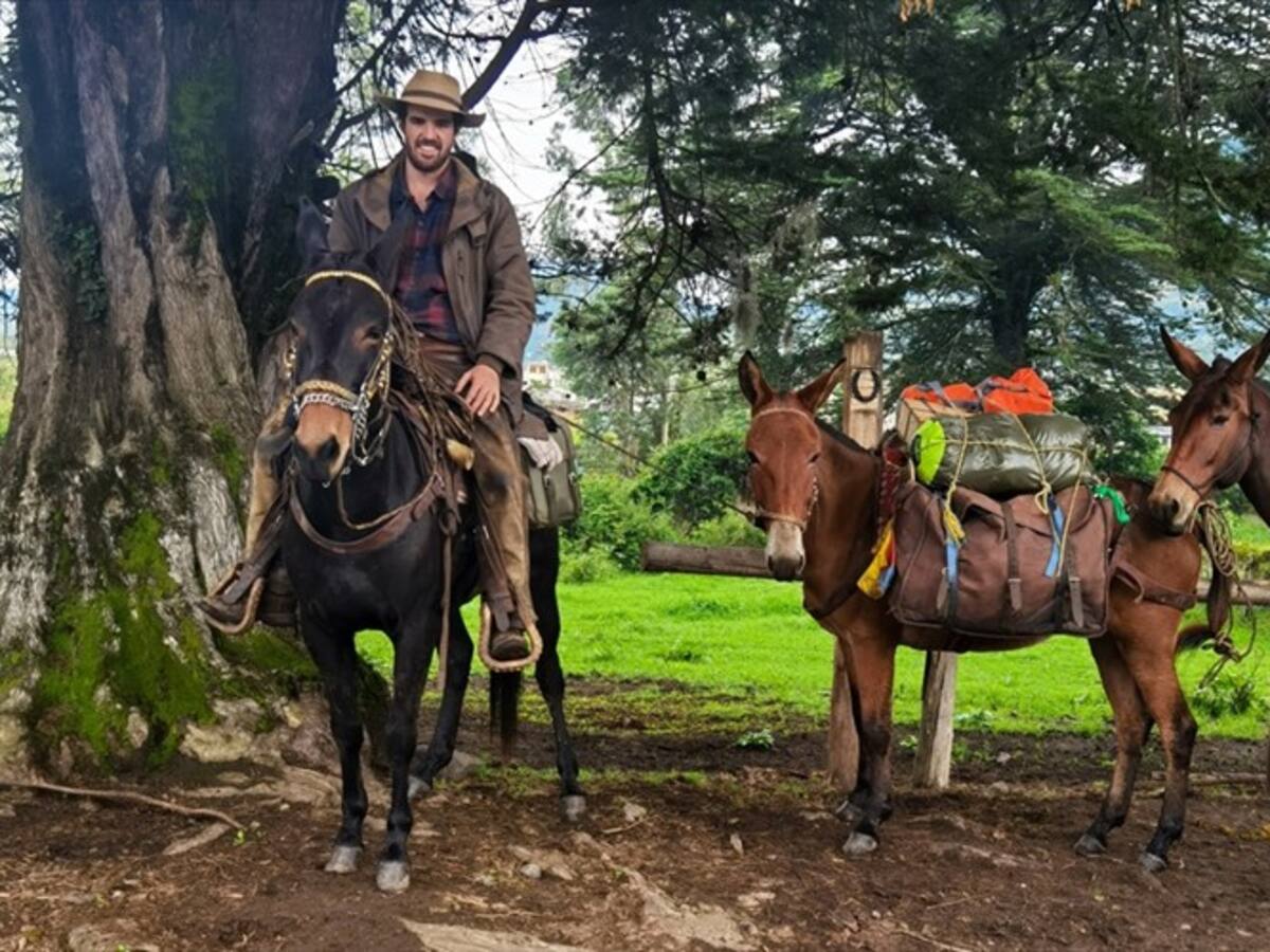 Un colombiano se propone llegar hasta Argentina viajando con tres mulas