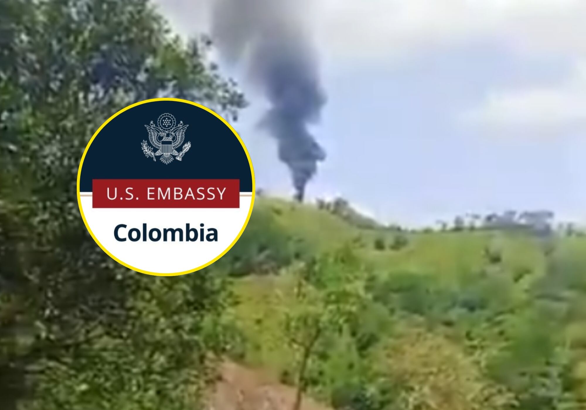 Embajada de EE.UU. en Colombia ofreció recompensa por información sobre ataque a helicóptero. Foto: Suministrada/ Embajada de EE.UU. en Colombia.