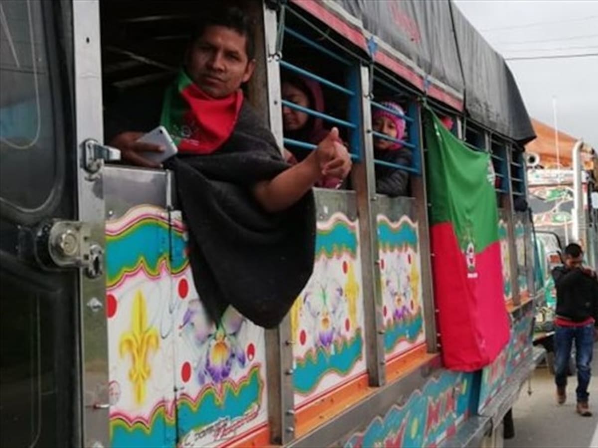 Indígenas del Cauca llegaron a Bogotá para apoyar el paro nacional