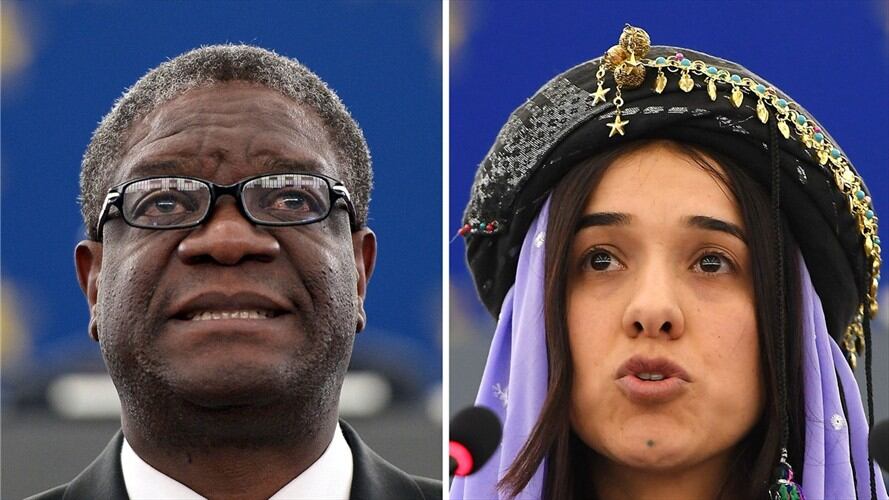 El congoleño Denis Mukwege y la exesclava sexual del grupo Estado Islámico Nadia Murad fueron galardonados con el Premio Nobel de la Paz. Foto: Getty Images
