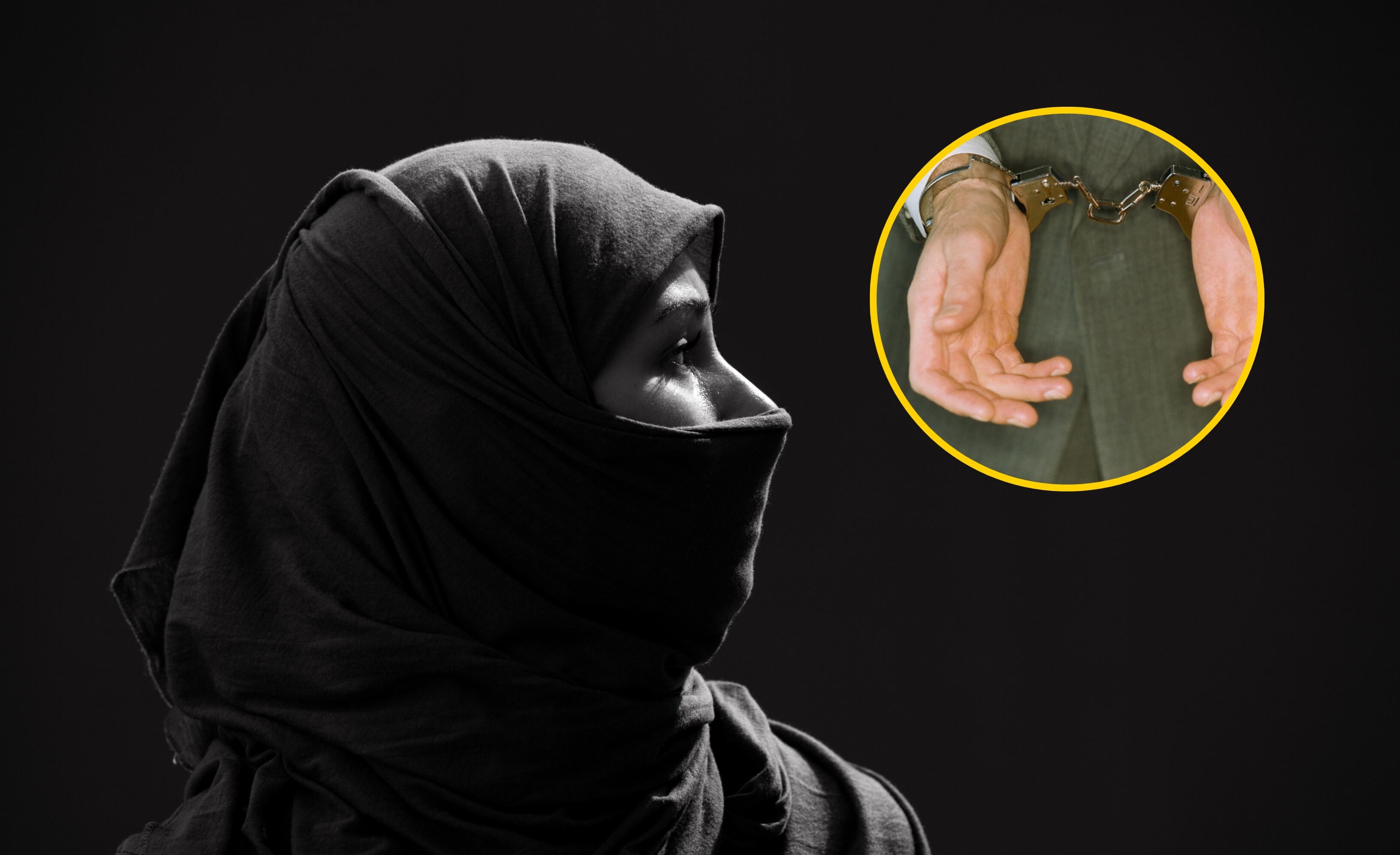 Referencia de mujer musulmana y de captura de hombre. Foto: selimaksan y Sean Justice vía Getty Images. 