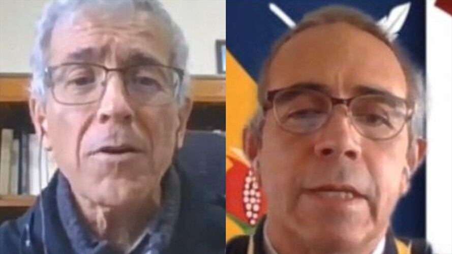 Hubo un duro cruce de declaraciones entre el general (r) Gustavo Ocampo Nahar y el padre Francisco de Roux. Foto: Cortesía Universidad Militar (Proporcionada por Rafael Aristizábal)