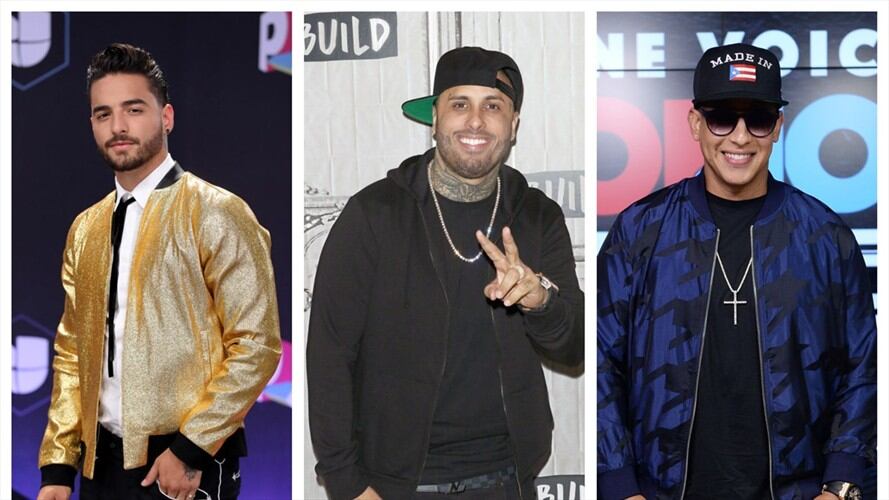 Maluma, Nicky Jam y Daddy Yankee han dicho "Sin reaggetón no hay Latin Grammy".. Foto: Getty Images