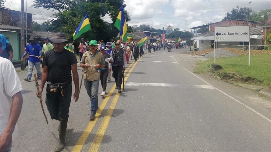 En la manifestación participaron comunidades del Macizo Colombiano, la Asociación Campesina de Playa Rica, así como organizaciones de Huisitó, municipio de El Tambo, y Afrorenacer de López de Micay. Foto: Cortesía Sucesos Cauca