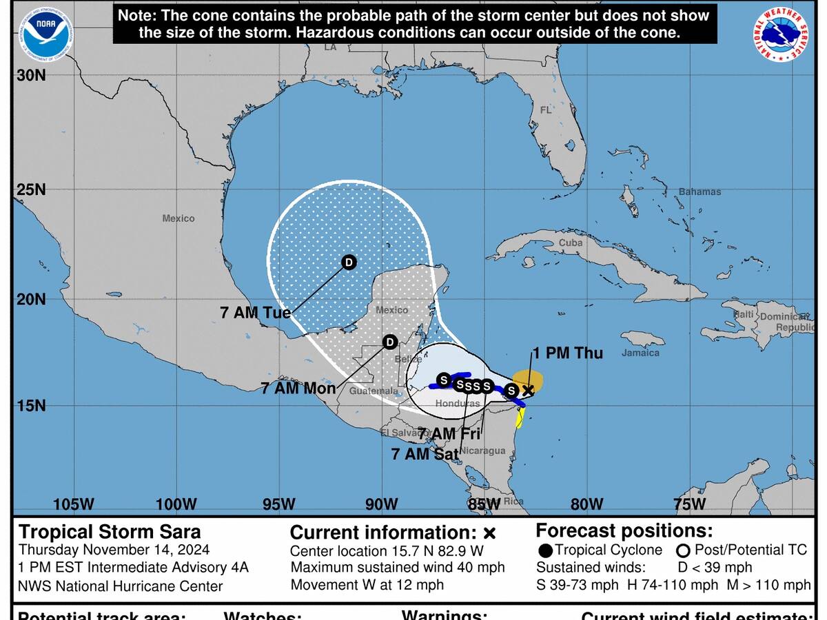 Honduras está en “emergencia nacional” por lluvias causadas por la tormenta tropical Sara