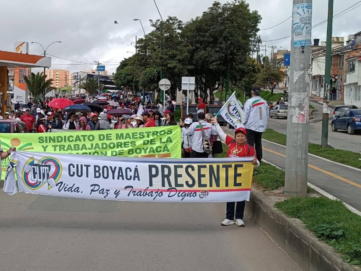 Sindicalistas de Boyacá se desplazaron a Bogotá para participar en la gran movilización