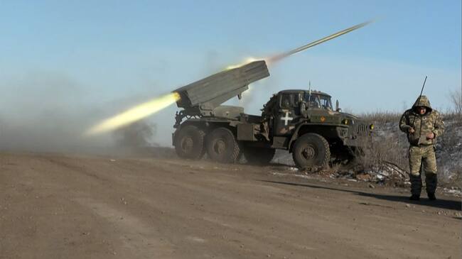 Combates en la ciudad de Soledar. (Photo by ARMAN SOLDIN/AFP via Getty Images)