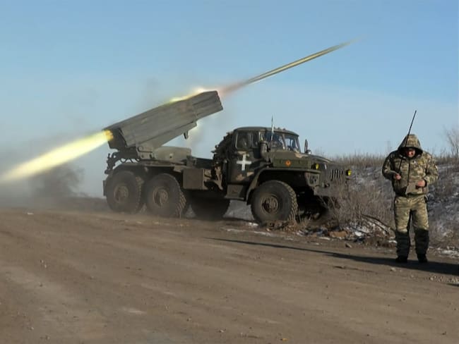 Combates en la ciudad de Soledar. (Photo by ARMAN SOLDIN/AFP via Getty Images)