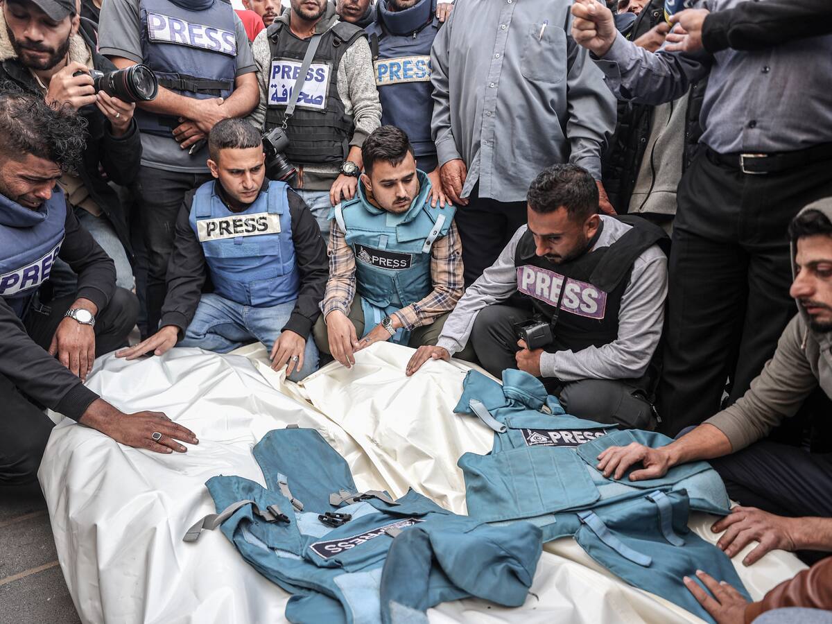 Periodistas palestinos exigieron justicia internacional por asesinato de colegas en Gaza