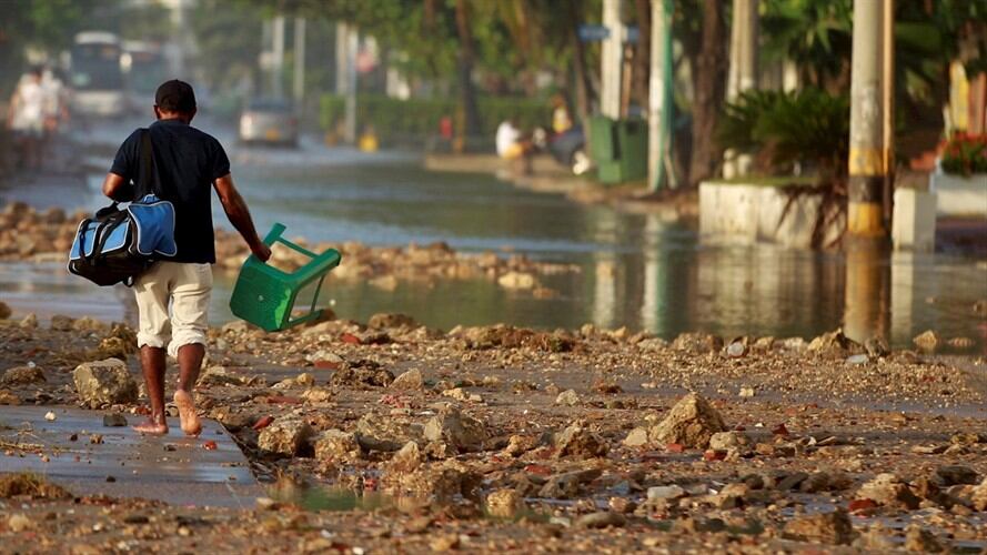 La embarcación ARC Independiente efectuará maniobras de apoyos médicos, logísticos y abastecimiento de las comunidades afectadas por el paso del huracán Iota. Foto: Agencia EFE / RICARDO MALDONADO