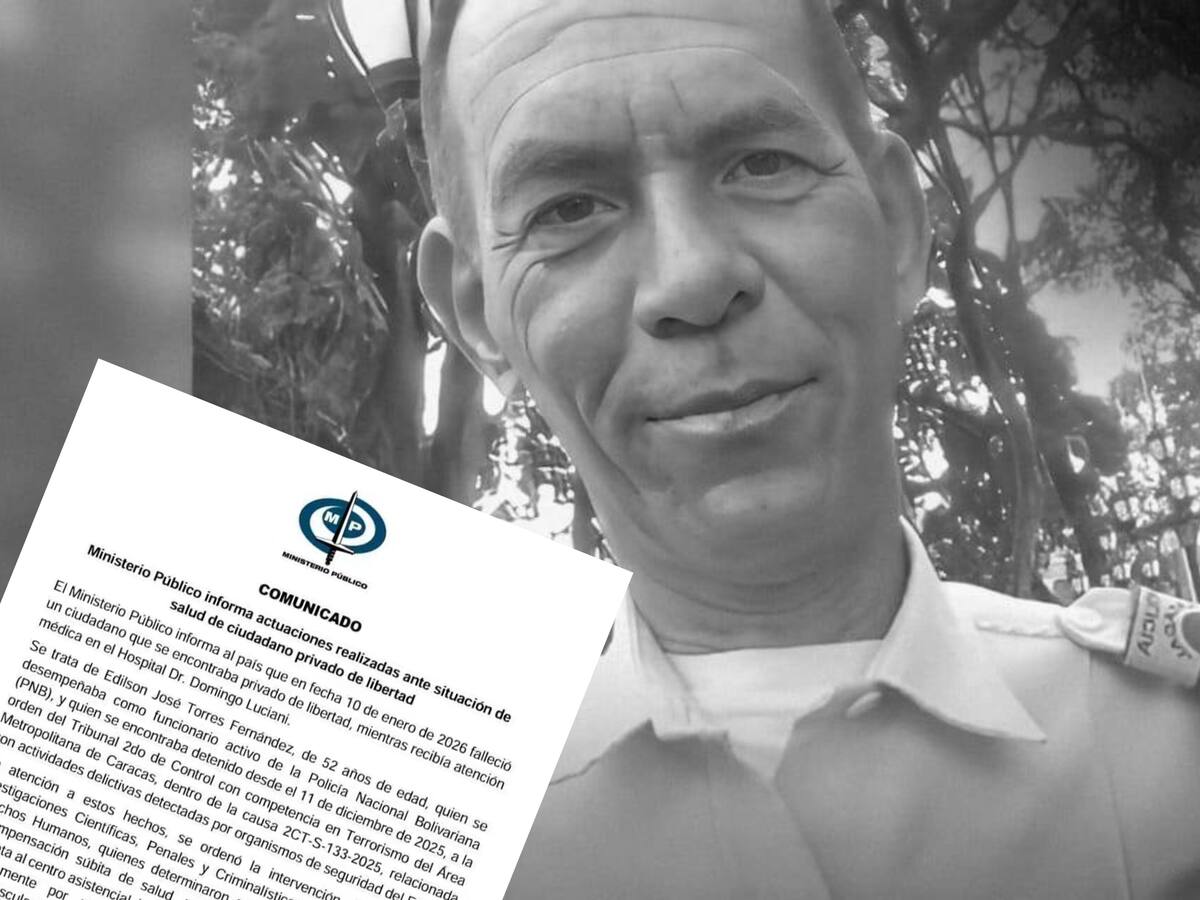 Fiscal general de Venezuela informó que policía detenido murió bajo custodia tras un paro cardíaco