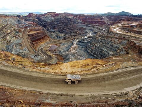 Imagen de referencia de mina de cobre a cielo abierto. Foto:Getty